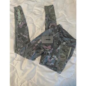 Gymshark Marble Print Mesh  Leggings-Pistachio Ice Cream Size Small-NWT